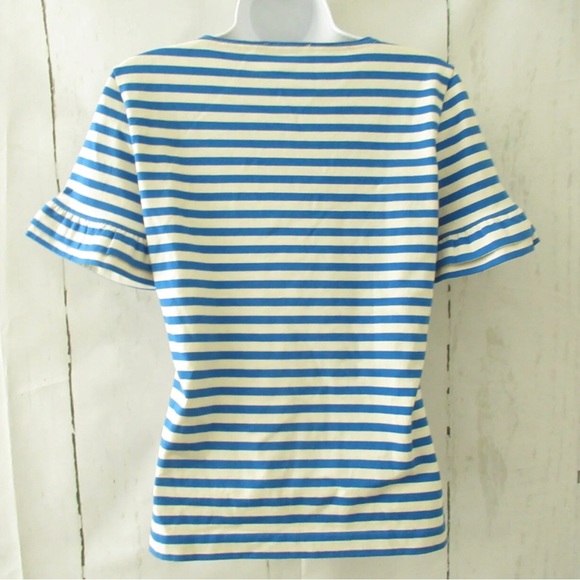 J. Crew Striped Ruffle Sleeve Top Size Small - Picture 3 of 5